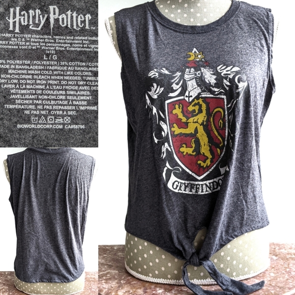 HARRY POTTER Gryffindor Cotton Blend Crop Top - Picture 1 of 9